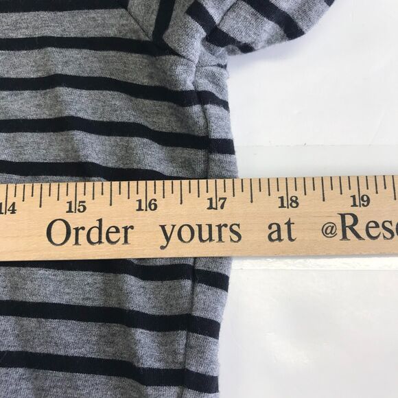 Cabi 3809 Womens Pivot Striped Tee Small Jersey Knit Black Gray Long Sleeve Crew - Picture 7 of 8